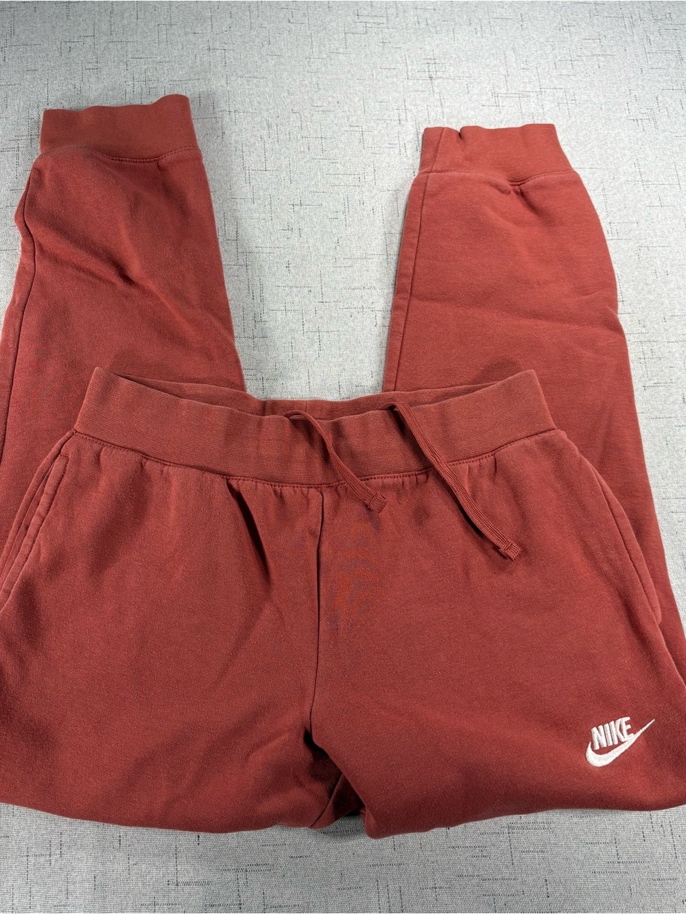Nike Kids Rust Red Fleece Jogger Bottoms